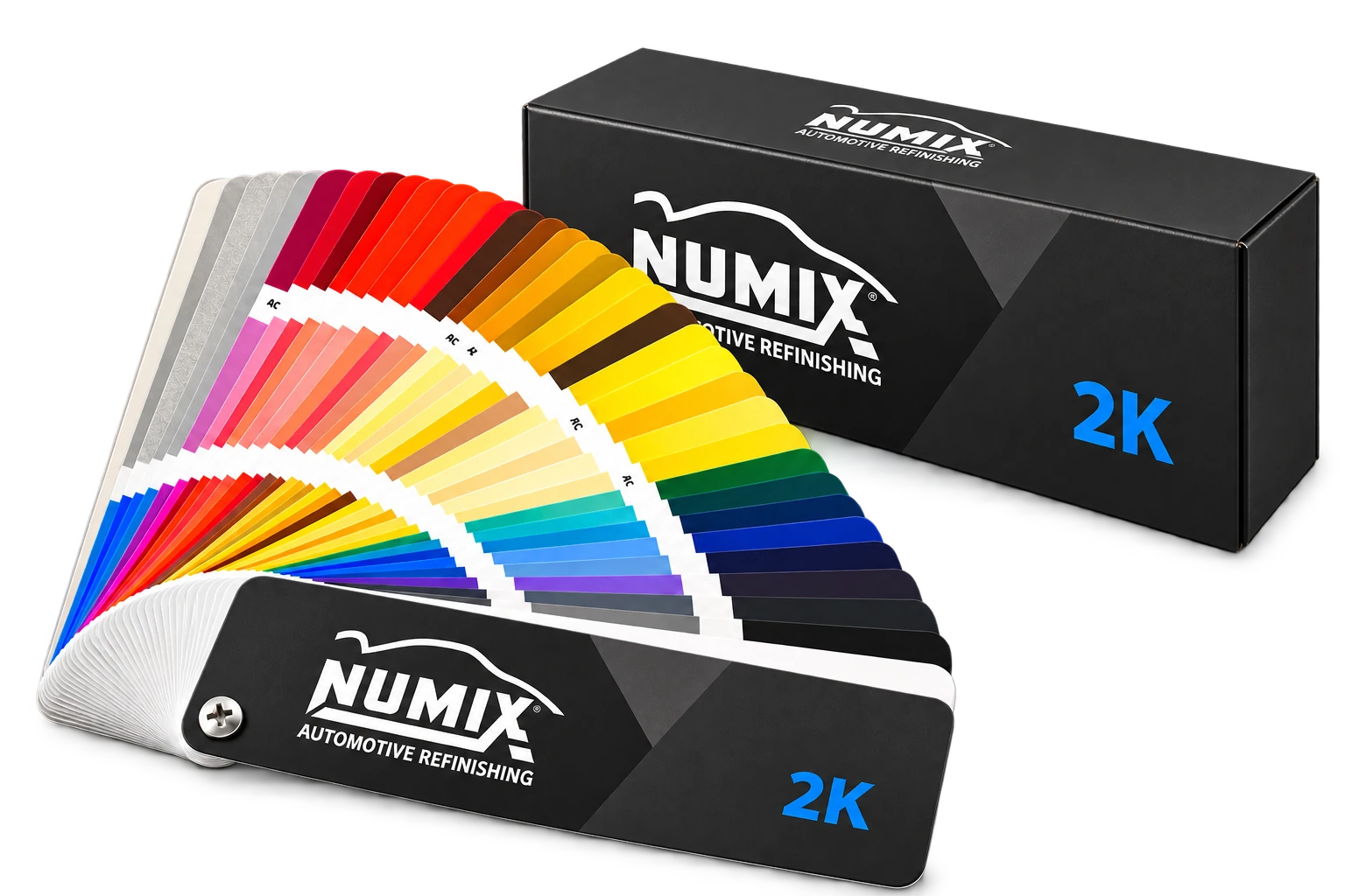 NUMIX 2K fan deck with box — approved project photograph