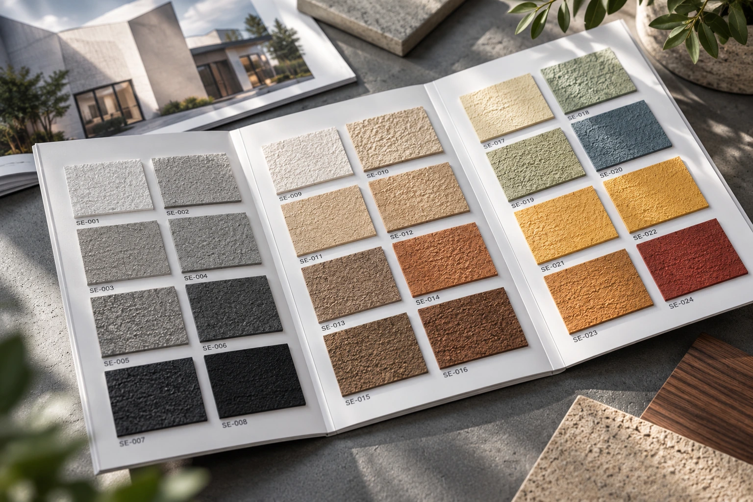 Catalog with physical texture and finish samples